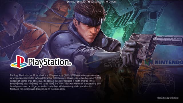 Main menu with carousel slider
